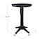 International Concepts Round 30 in Round Top Pedestal Table, 40.9 inH, Black, 30 W, 30 L, 41.9 in H, Wood, Black K46-30RT-27B-6B-2 - alternate 3